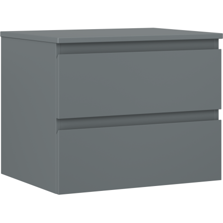 Mexen Orio bathroom cabinet under sink 60 cm with countertop, 2 drawers, matte graphite - 91A10-06047-2-BFFC66