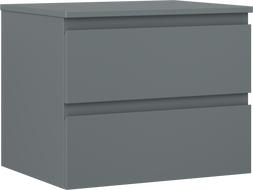 Mexen Orio bathroom cabinet under sink 60 cm with countertop, 2 drawers, matte graphite - 91A10-06047-2-BFFC66