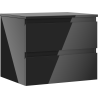 Mexen Orio bathroom cabinet under sink 60 cm with countertop, 2 drawers, black gloss - 91A10-06047-2-BFFC70