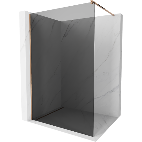 Mexen Kioto Walk-in Shower Screen 120 x 200 cm, Graphite 8 mm, Rose Gold - 800-120-101-60-40