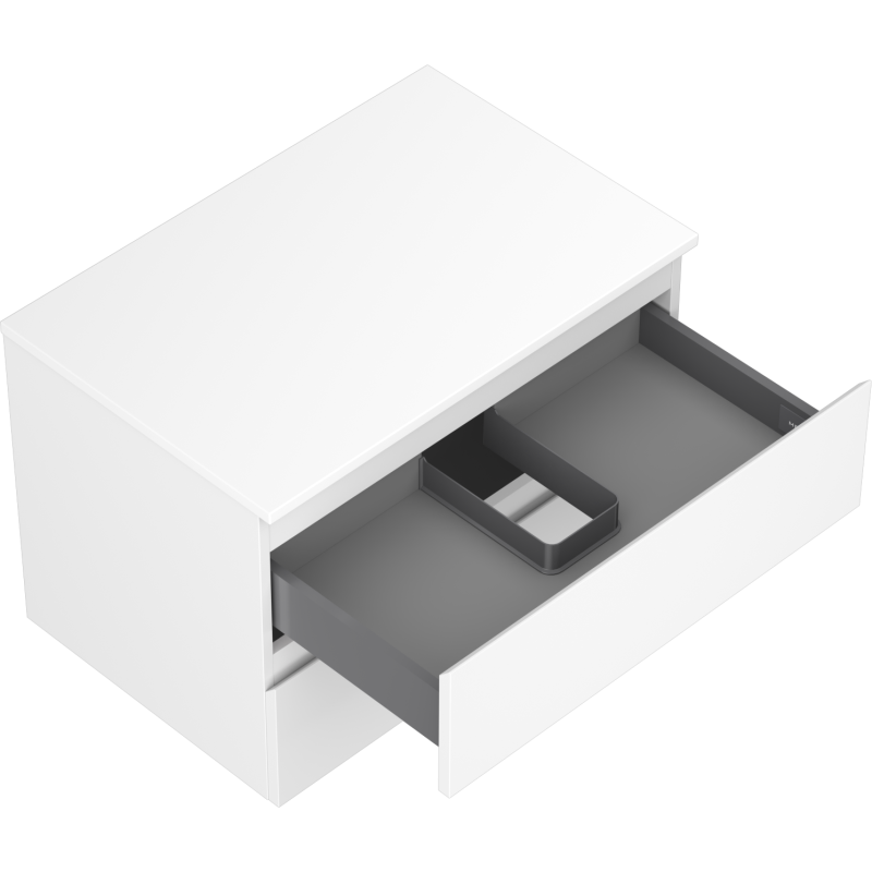 Mexen Orio bathroom cabinet under-sink 70 cm with countertop, 2 drawers, white matte - 91A10-07047-2-BFFC01