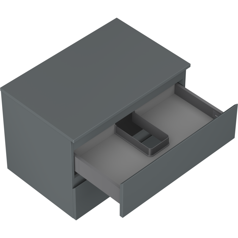 Mexen Orio bathroom cabinet 70 cm with countertop, 2 drawers, matte graphite - 91A10-07047-2-BFFC66