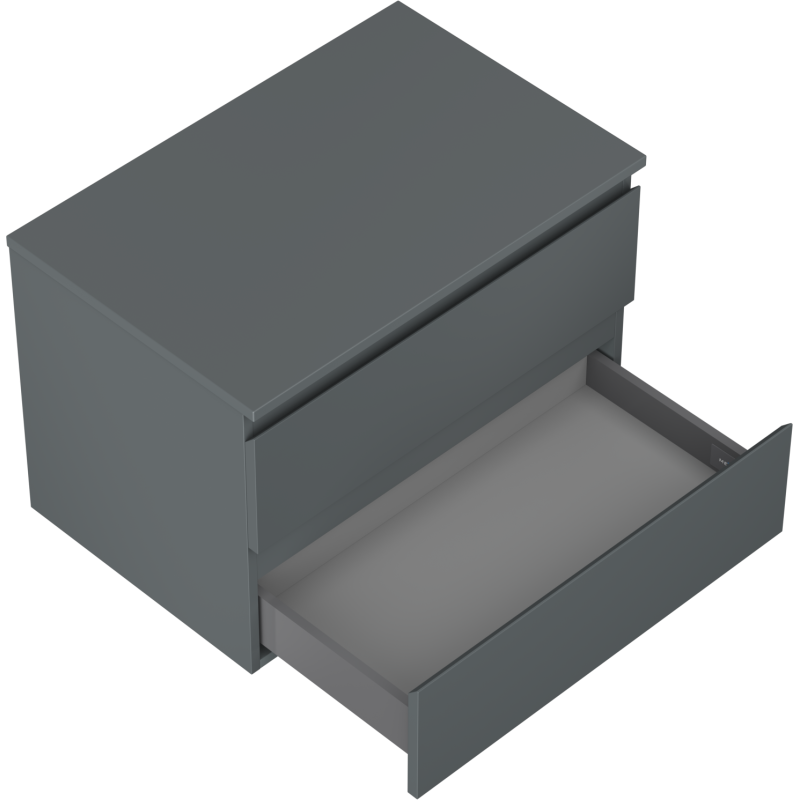 Mexen Orio bathroom cabinet 70 cm with countertop, 2 drawers, matte graphite - 91A10-07047-2-BFFC66