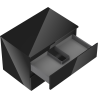 Mexen Orio bathroom cabinet under sink 70 cm with countertop, 2 drawers, black gloss - 91A10-07047-2-BFFC70