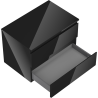 Mexen Orio bathroom cabinet under sink 70 cm with countertop, 2 drawers, black gloss - 91A10-07047-2-BFFC70