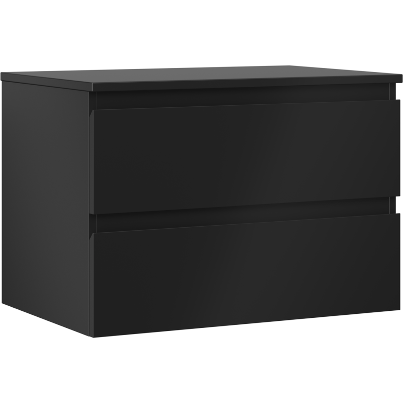Mexen Orio bathroom cabinet under the sink 70 cm with countertop, 2 drawers, black matte - 91A10-07047-2-BFFC71