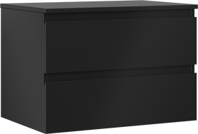 Mexen Orio bathroom cabinet under the sink 70 cm with countertop, 2 drawers, black matte - 91A10-07047-2-BFFC71