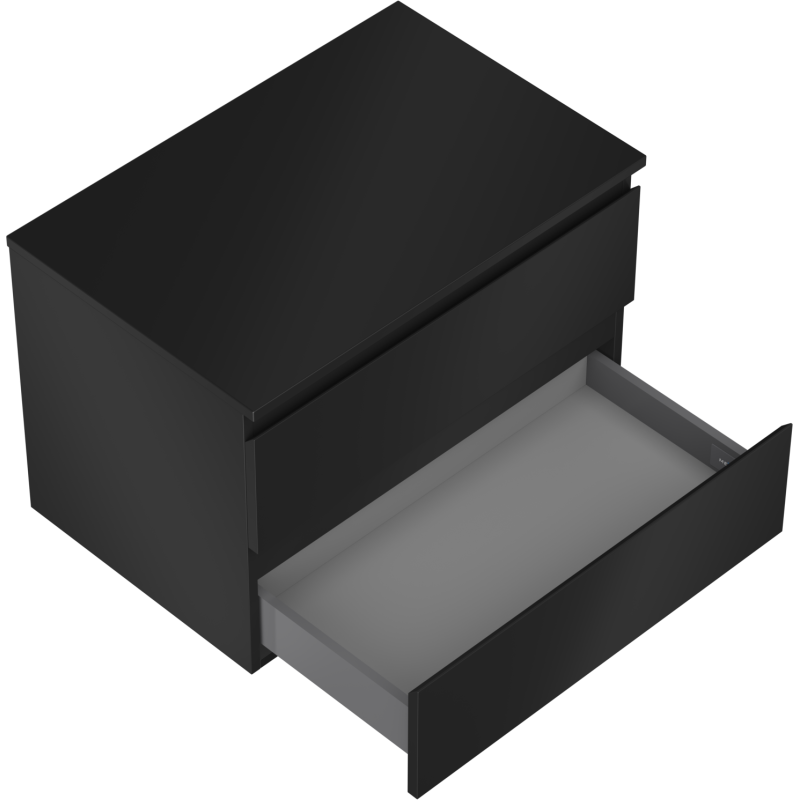 Mexen Orio bathroom cabinet under the sink 70 cm with countertop, 2 drawers, black matte - 91A10-07047-2-BFFC71