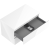 Mexen Orio 80 cm Bathroom Cabinet with Countertop, 2 Drawers, White Gloss - 91A10-08047-2-BFFC00