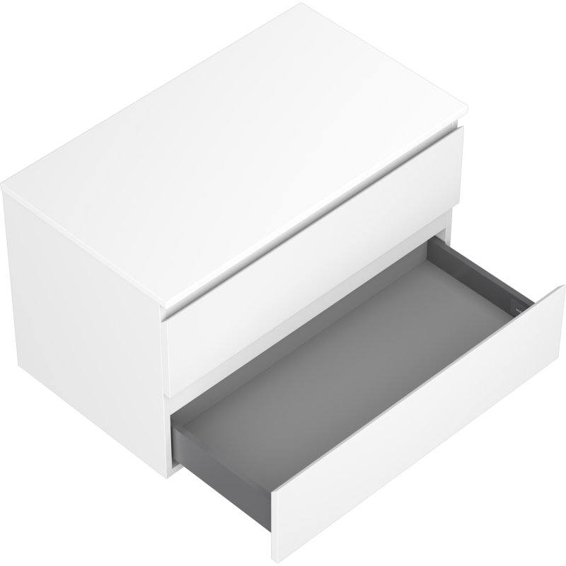 Mexen Orio 80 cm Under-Sink Bathroom Cabinet with Countertop, 2 Drawers, Matte White - 91A10-08047-2-BFFC01
