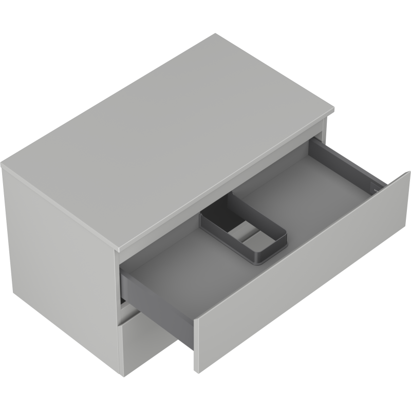 Mexen Orio bathroom cabinet under-washbasin 80 cm with countertop, 2 drawers, grey matte - 91A10-08047-2-BFFC62
