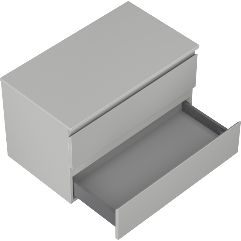 Mexen Orio bathroom cabinet under-washbasin 80 cm with countertop, 2 drawers, grey matte - 91A10-08047-2-BFFC62