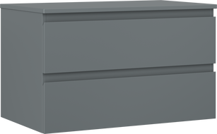 Mexen Orio bathroom cabinet under sink 80 cm with countertop, 2 drawers, matte graphite - 91A10-08047-2-BFFC66