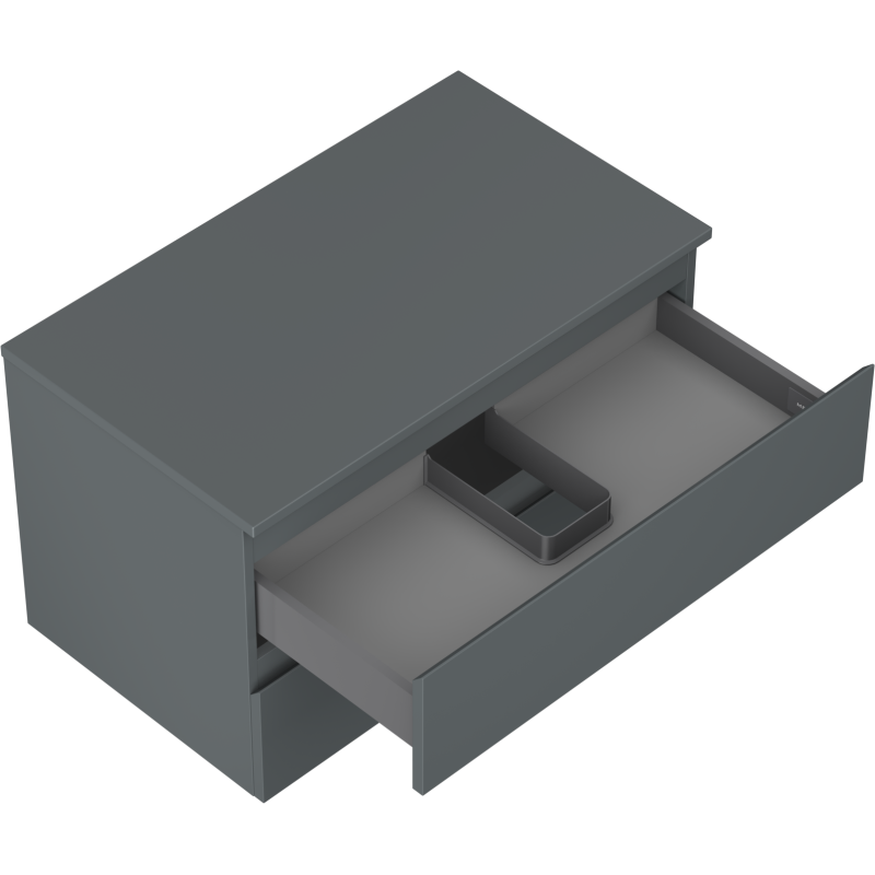 Mexen Orio bathroom cabinet under sink 80 cm with countertop, 2 drawers, matte graphite - 91A10-08047-2-BFFC66