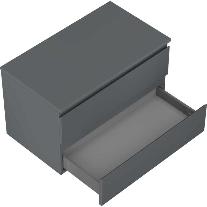 Mexen Orio bathroom cabinet under sink 80 cm with countertop, 2 drawers, matte graphite - 91A10-08047-2-BFFC66