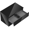 Mexen Orio bathroom cabinet for countertop 80 cm with countertop, 2 drawers, black gloss - 91A10-08047-2-BFFC70