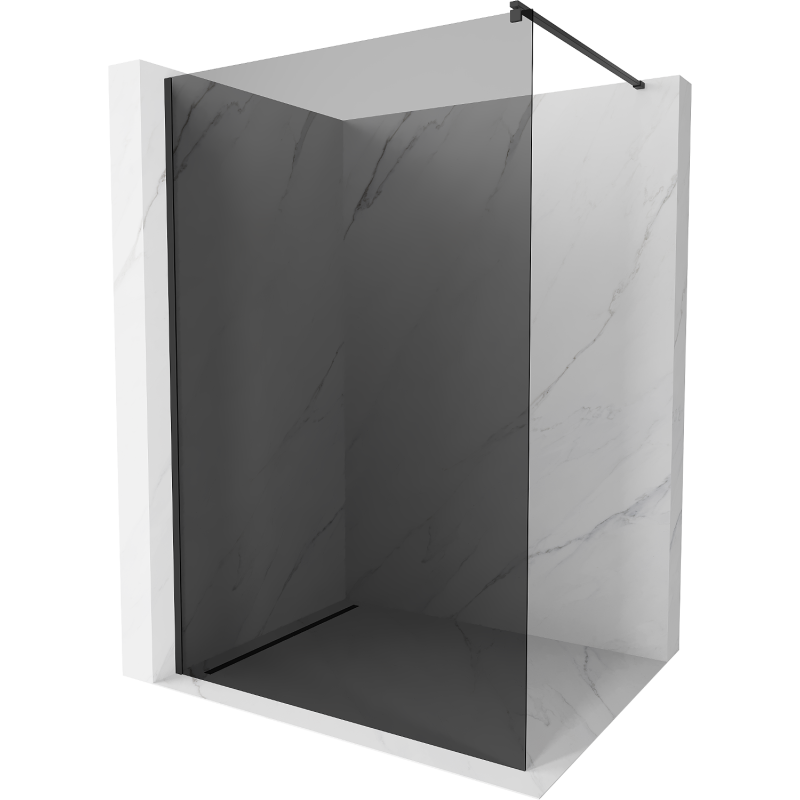 Mexen Kioto Walk-in Shower Wall 100 x 200 cm, Graphite 8 mm, Black - 800-100-101-70-40