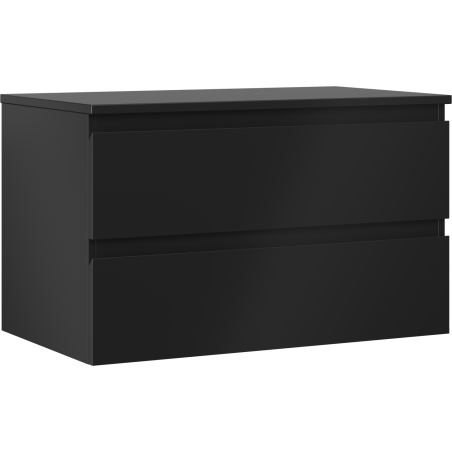 Mexen Orio bathroom cabinet with countertop 80 cm, 2 drawers, matte black - 91A10-08047-2-BFFC71