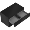 Mexen Orio bathroom cabinet with countertop 80 cm, 2 drawers, matte black - 91A10-08047-2-BFFC71