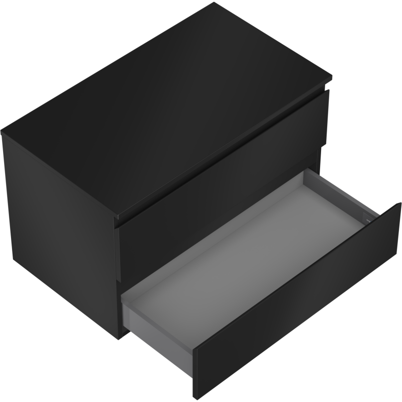 Mexen Orio bathroom cabinet with countertop 80 cm 2 drawers black matte - 91A10-08047-2-BFFC71