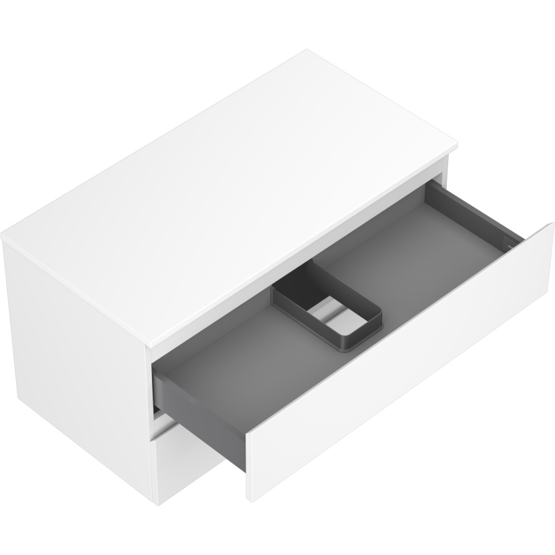 Mexen Orio bathroom cabinet 90 cm with countertop, 2 drawers, matt white - 91A10-09047-2-BFFC01