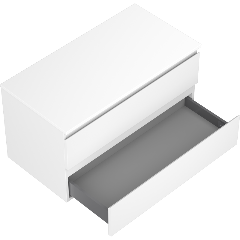 Mexen Orio bathroom cabinet 90 cm with countertop, 2 drawers, matt white - 91A10-09047-2-BFFC01