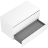 Mexen Orio bathroom vanity cabinet 90 cm with countertop, 2 drawers, white matte - 91A10-09047-2-BFFC01