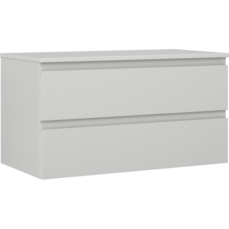 Mexen Orio 90 cm Under-Sink Bathroom Cabinet with Countertop, 2 Drawers, Matte Grey - 91A10-09047-2-BFFC62