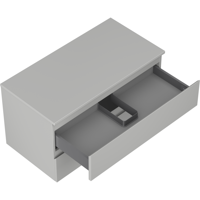 Mexen Orio 90 cm Under-Sink Bathroom Cabinet with Countertop, 2 Drawers, Matte Grey - 91A10-09047-2-BFFC62
