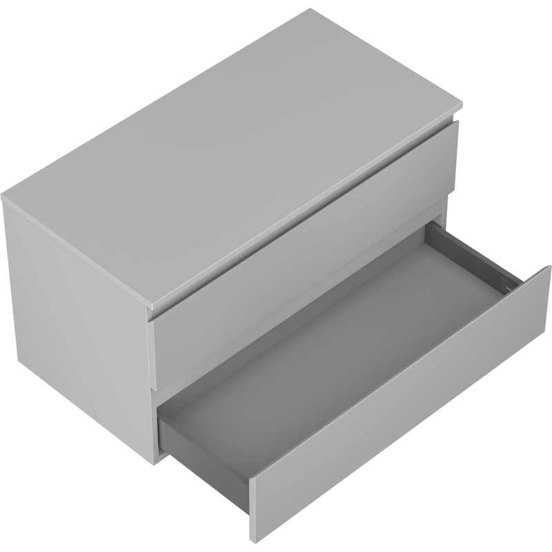 Mexen Orio 90 cm Under-Sink Bathroom Cabinet with Countertop, 2 Drawers, Matte Grey - 91A10-09047-2-BFFC62