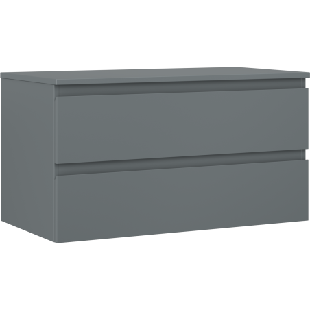 Mexen Orio 90 cm Bathroom Cabinet with Countertop, 2 Drawers, Matte Graphite - 91A10-09047-2-BFFC66