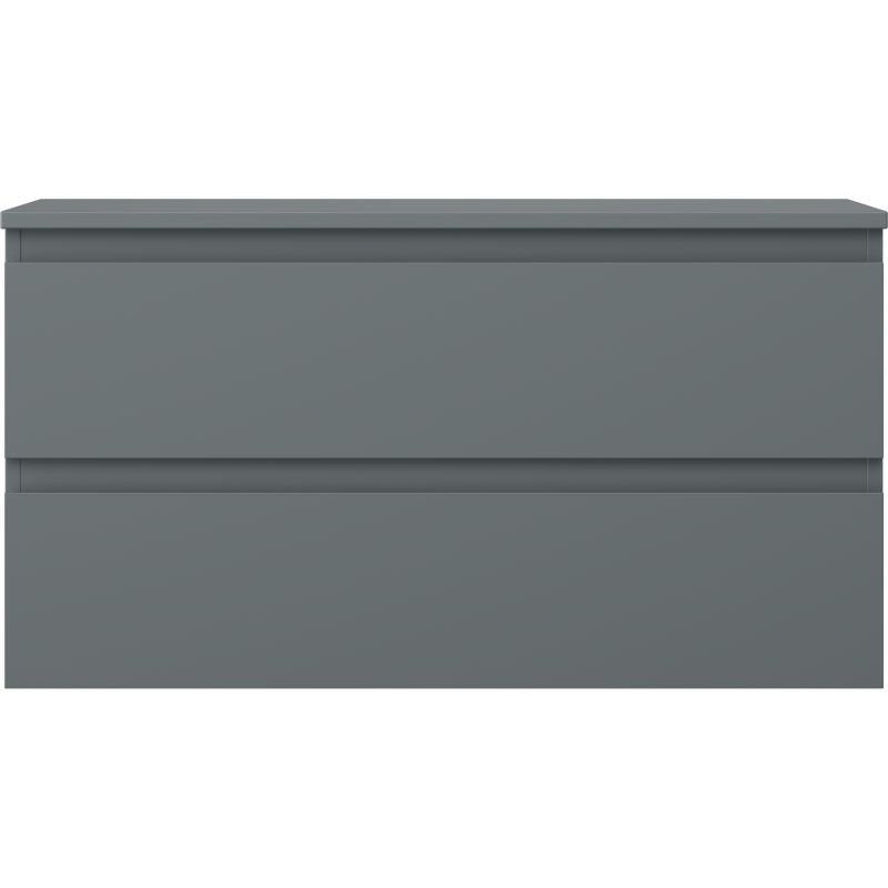 Mexen Orio 90 cm Bathroom Cabinet with Countertop, 2 Drawers, Matte Graphite - 91A10-09047-2-BFFC66