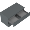Mexen Orio bathroom cabinet for washbasin 90 cm with countertop, 2 drawers, matte graphite - 91A10-09047-2-BFFC66