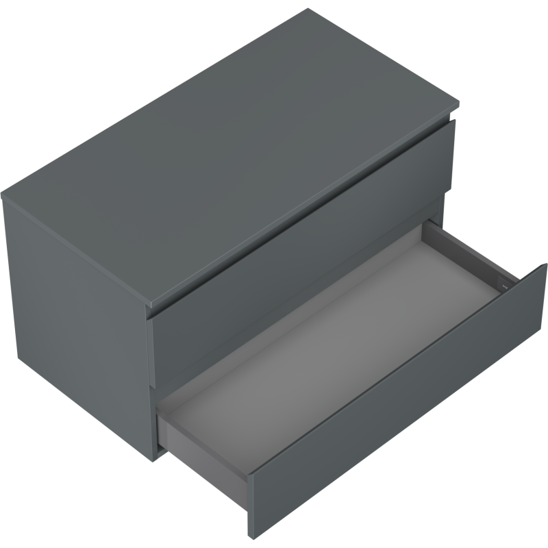 Mexen Orio 90 cm Bathroom Cabinet with Countertop, 2 Drawers, Matte Graphite - 91A10-09047-2-BFFC66