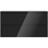 Mexen Orio bathroom cabinet for under-sink 90 cm with countertop, 2 drawers, black gloss - 91A10-09047-2-BFFC70