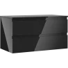 Mexen Orio 90 cm Bathroom Cabinet with Countertop, 2 Drawers, Black Gloss - 91A10-09047-2-BFFC70