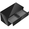 Mexen Orio bathroom cabinet for under-sink 90 cm with countertop, 2 drawers, black gloss - 91A10-09047-2-BFFC70