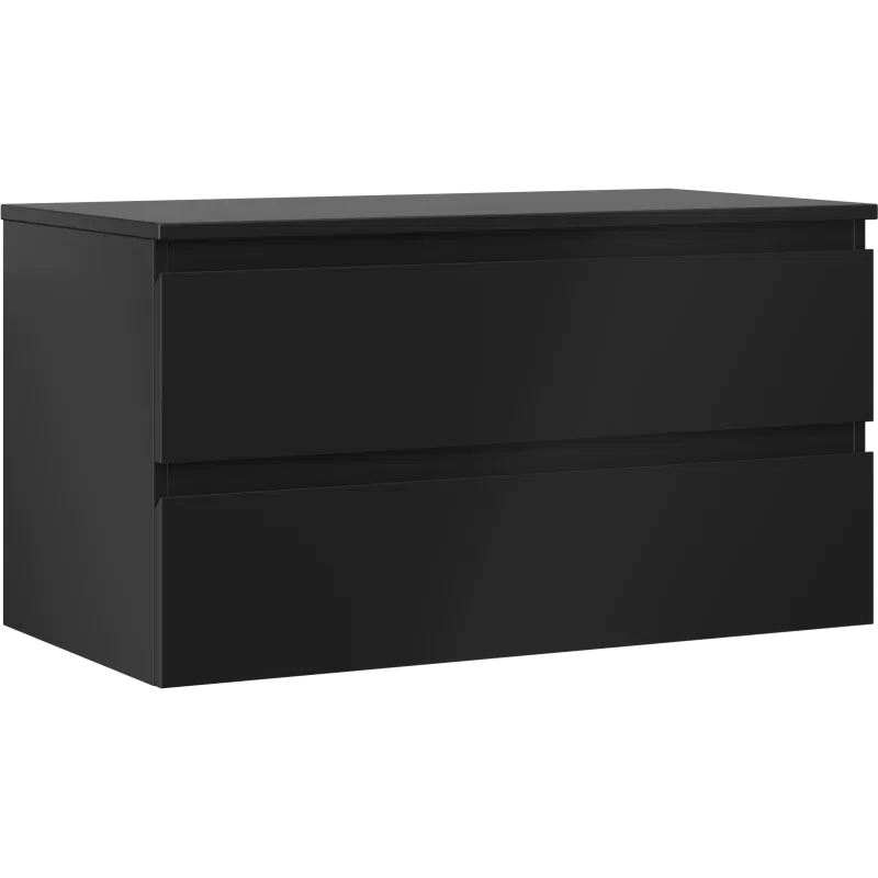 Mexen Orio bathroom cabinet for a washbasin 90 cm with countertop, 2 drawers, black matte - 91A10-09047-2-BFFC71