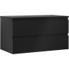 Mexen Orio bathroom vanity unit 90 cm with countertop, 2 drawers, black matte - 91A10-09047-2-BFFC71
