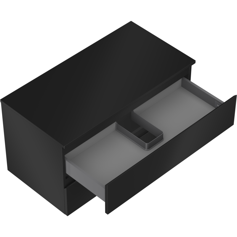 Mexen Orio bathroom cabinet for a washbasin 90 cm with countertop, 2 drawers, black matte - 91A10-09047-2-BFFC71