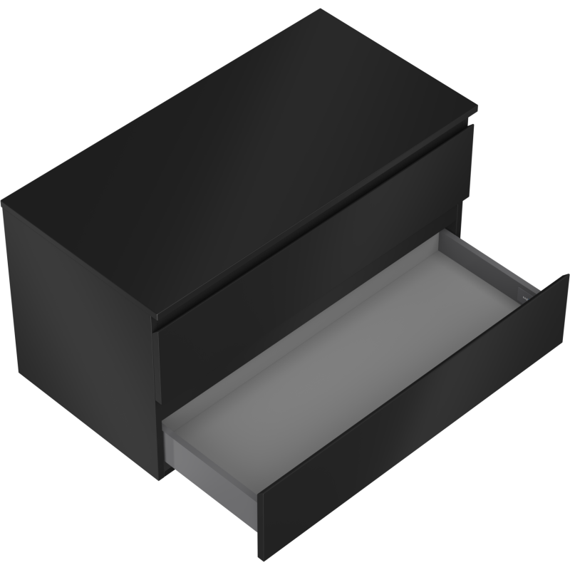 Mexen Orio bathroom cabinet for a washbasin 90 cm with countertop, 2 drawers, black matte - 91A10-09047-2-BFFC71