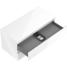 Mexen Orio bathroom cabinet under-sink 100 cm with countertop, 2 drawers, glossy white - 91A10-10047-2-BFFC00