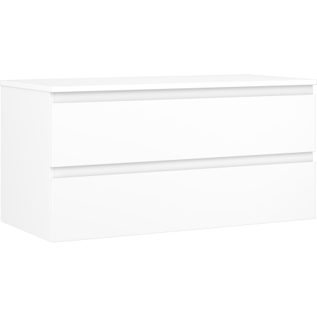 Mexen Orio 100 cm bathroom cabinet with countertop, 2 drawers, white matte - 91A10-10047-2-BFFC01