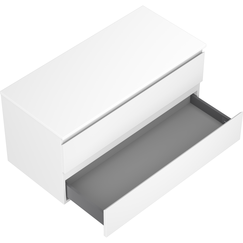 Mexen Orio 100 cm bathroom cabinet with countertop, 2 drawers, white matte - 91A10-10047-2-BFFC01