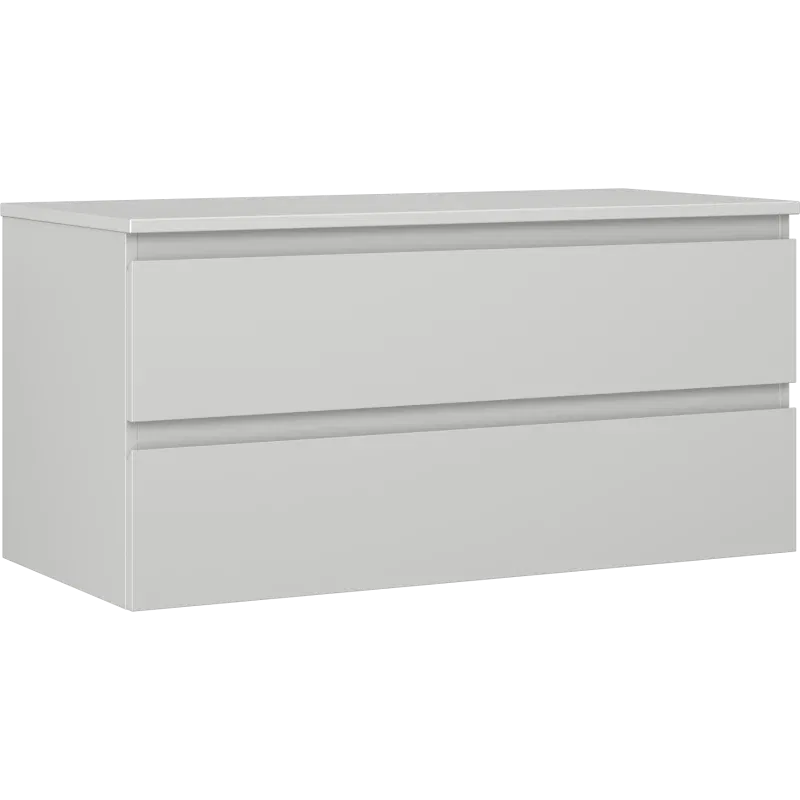 Mexen Orio 100 cm Bathroom Vanity Unit with Countertop, 2 Drawers, Matt Grey - 91A10-10047-2-BFFC62