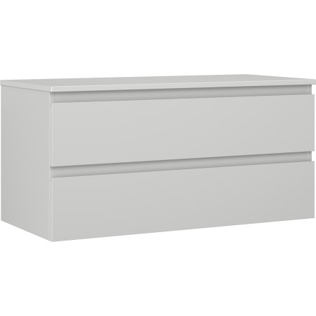 Mexen Orio 100 cm Bathroom Cabinet with Countertop, 2 Drawers, Matte Gray - 91A10-10047-2-BFFC62