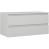 Mexen Orio 100 cm Bathroom Cabinet with Countertop, 2 Drawers, Matte Gray - 91A10-10047-2-BFFC62