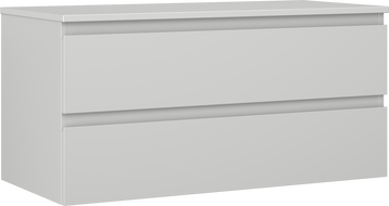 Mexen Orio 100 cm Bathroom Cabinet with Countertop, 2 Drawers, Matte Gray - 91A10-10047-2-BFFC62