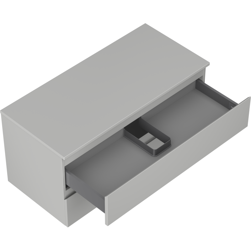 Mexen Orio 100 cm Bathroom Vanity Unit with Countertop, 2 Drawers, Matt Grey - 91A10-10047-2-BFFC62