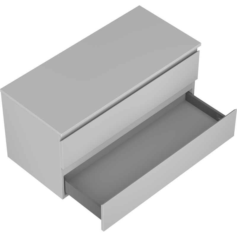 Mexen Orio 100 cm Bathroom Vanity Unit with Countertop, 2 Drawers, Matt Grey - 91A10-10047-2-BFFC62